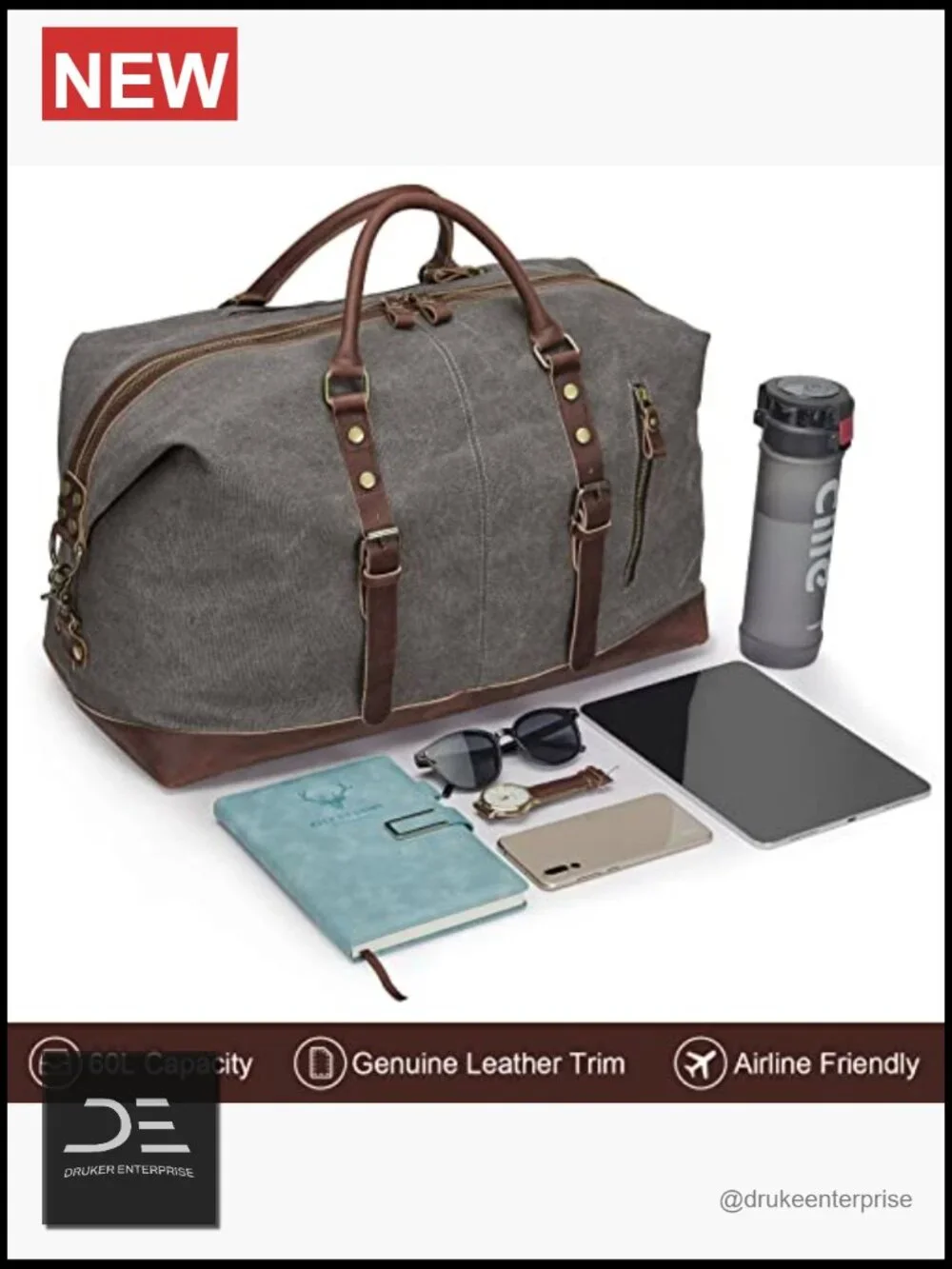 Canvas Duffel Bag for Travel Carry On Weekender Bag Men